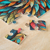 Puzzle Plumes multicolores Chat 737 (Côté)