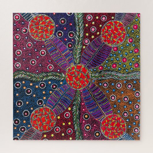 Puzzle Plums Bush et peinture traditionnelle (Vertical)