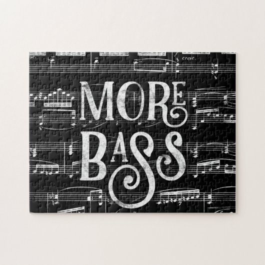 Puzzle Plus Bass Chalkboard - Black White Music (Horizontal)