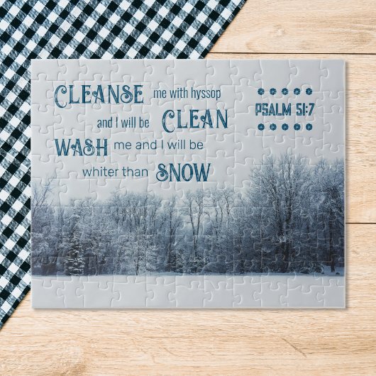 Puzzle Plus blanc que neige, verset biblique