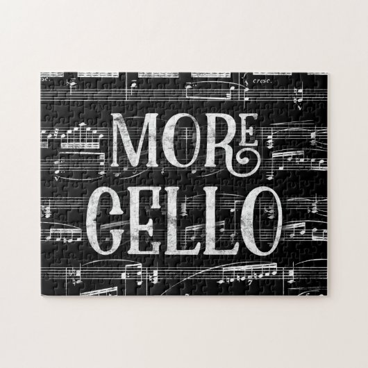 Puzzle Plus Chalboard Cello - Black White Music (Horizontal)
