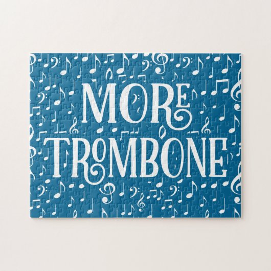Puzzle Plus de Trombone - Musique Bleu Blanc (Horizontal)