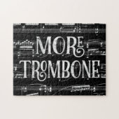 Puzzle Plus Trombone Chalkboard - Black White Music (Horizontal)