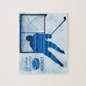 Puzzle Plutôt jouer - joueur de hockey bleu (Vertical)