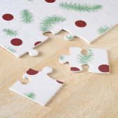 Puzzle Pneuka mignonne point sapin de Noël Rouge Vert mot (Côté)