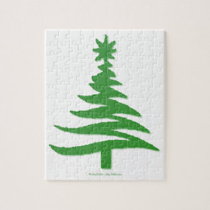 Puzzle Pochoir d'arbre de Noël vert