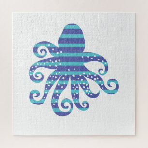 Puzzle Poctopus à rayures bleues