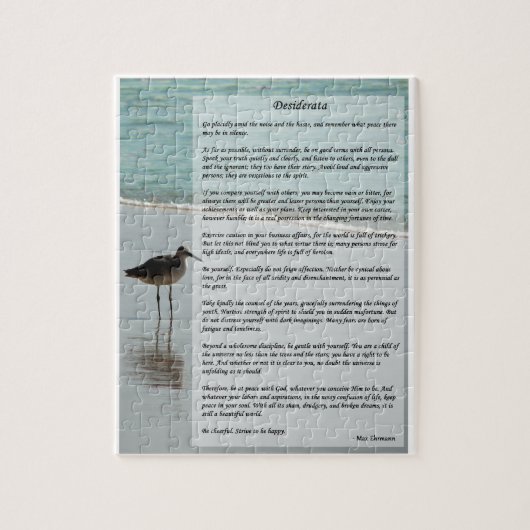 Puzzle Poème de Desiderata - Mouette sur la scène de plag (Vertical)