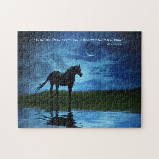 Puzzle Poème d'Edgar Allan Poe avec Cheval Surreal et Cie (Horizontal)