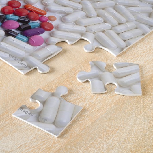 Puzzle Point d'interrogation des pilules sur la pilule bl (Côté)