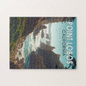 Puzzle Point Lobos California Travel Art Vintage (Horizontal)