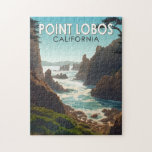 Puzzle Point Lobos California Travel Art Vintage<br><div class="desc">Design vectoriel Point Lobos. La mer près de Point Lobos est considérée comme l'un des meilleurs endroits pour la plongée sous-marine sur la péninsule de Monterey et le long de la côte californienne.</div>