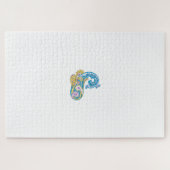 Puzzle Point, Sherpa Blue, Design de sable doré (Horizontal)