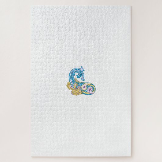 Puzzle Point, Sherpa Blue, Design de sable doré (Vertical)