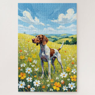 Puzzle Pointer allemand Prairie printanière Chien