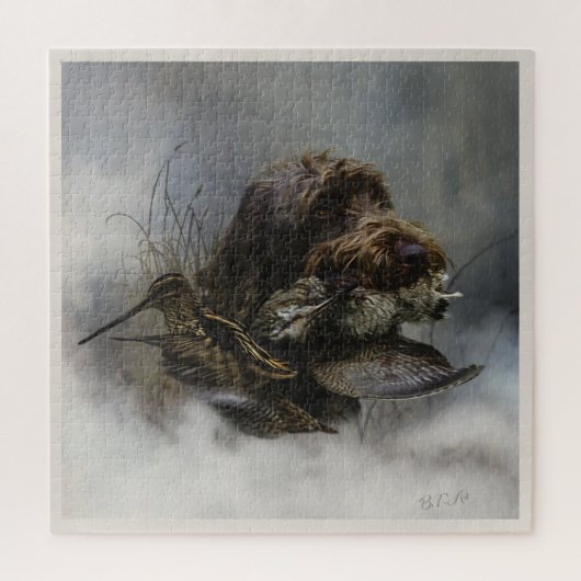 Puzzle Pointeur à poils durs Griffon, Chasse à la bécasse (Vertical)