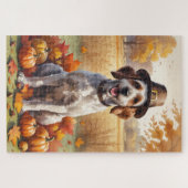 Puzzle Pointeur à poils durs Griffon Feuilles d'automne (Horizontal)