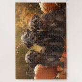 Puzzle Pointeur à poils durs Griffon Puppy Automne (Vertical)