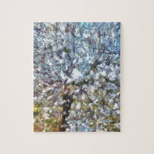 Puzzle Pointillisme en fleurs d'amandes du printemps