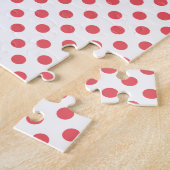 Puzzle Points de polka rose corail - Monogramme par Shirl (Côté)