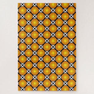 Puzzle Points dorés lumineux Motif de réseau noir et blan