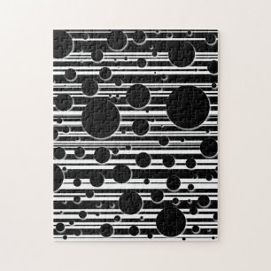 Puzzle Points et rayures noirs et blancs