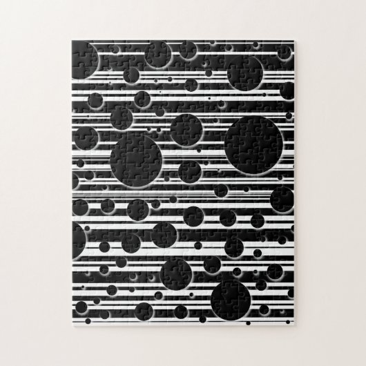 Puzzle Points et rayures noirs et blancs (Vertical)