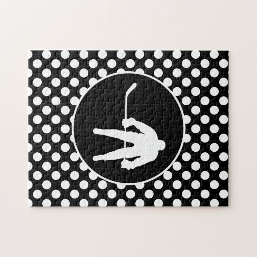 Puzzle Pois noirs et blancs; Hockey (Horizontal)