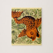 Puzzle Poisson Antique Carrelage Ancien art (Vertical)