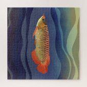 Puzzle Poisson Arowana Orange Doré | Amateurs de poissons (Horizontal)