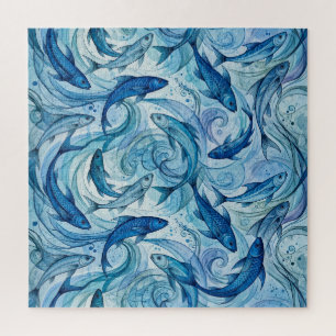 Puzzle Poisson Bleu Mystique Flowing Harmony