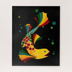 Puzzle poisson coloré ‘n bulles