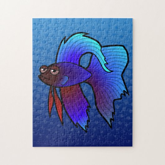 Puzzle Poisson combattant de dessin animé / Poisson comba (Vertical)
