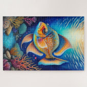 Puzzle Poisson de calcaire coloré (Horizontal)