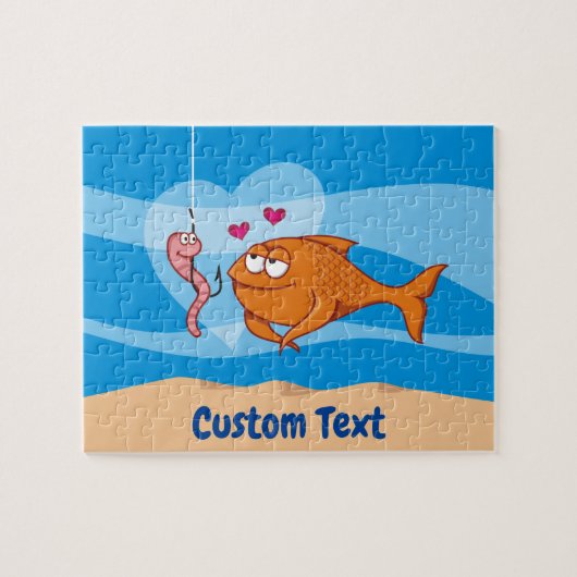 Puzzle Poisson et appât en amour (Horizontal)