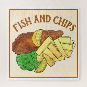 Puzzle Poisson et chips Pois British Pub Chip Shop Takeaw
