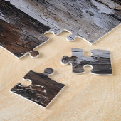 Puzzle Poisson étoilé rustique sur bois Patiné (Côté)