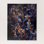 PUZZLE POISSON KOI EN FLEURS (Vertical)