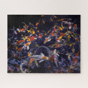 PUZZLE POISSON KOI EN FLEURS
