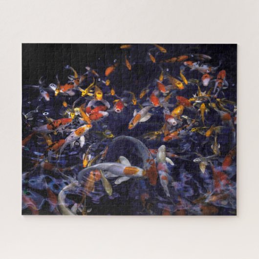 PUZZLE POISSON KOI EN FLEURS (Horizontal)
