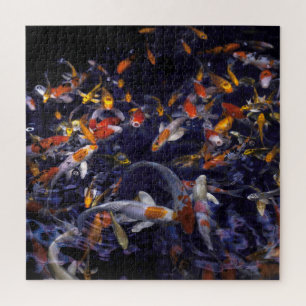 PUZZLE POISSON KOI EN FLEURS