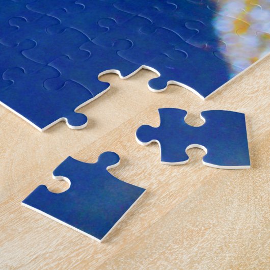 Puzzle Poisson-mouche bleu, péchés jaunes et tachetés (Côté)