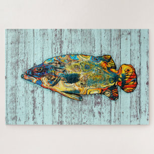 Puzzle Poisson multicolore 2