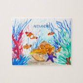 Puzzle Poisson Orange Océan Sous la mer Pour les enfants (Horizontal)