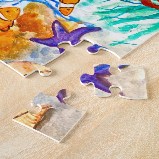 Puzzle Poisson Orange Océan Sous la mer Pour les enfants (Côté)