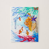 Puzzle Poisson Orange Océan Sous la mer Pour les enfants (Vertical)