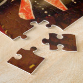 Puzzle poisson plat jaune et rouge avec rayures noires.jp (Côté)