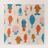 Puzzle Poisson rétro : Motif de style Risographe (Horizontal)