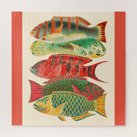 Puzzle poisson tropical vintage (Vertical)