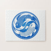 Puzzle Poissons bleus et blancs de Yin Yang Koi (Horizontal)